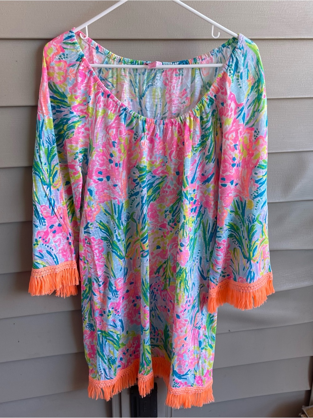Lilly Pulitzer Floral Fringe Swim Coverup in Pink, Blue, Green, Orange